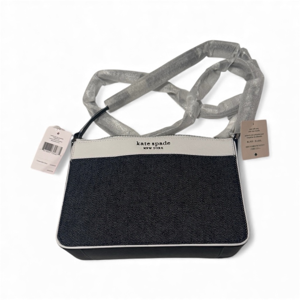 Kate Spade New York CAMERON DENIM COLORBLOCK MEDIUM TOP ZIP CROSSBODY. NWT